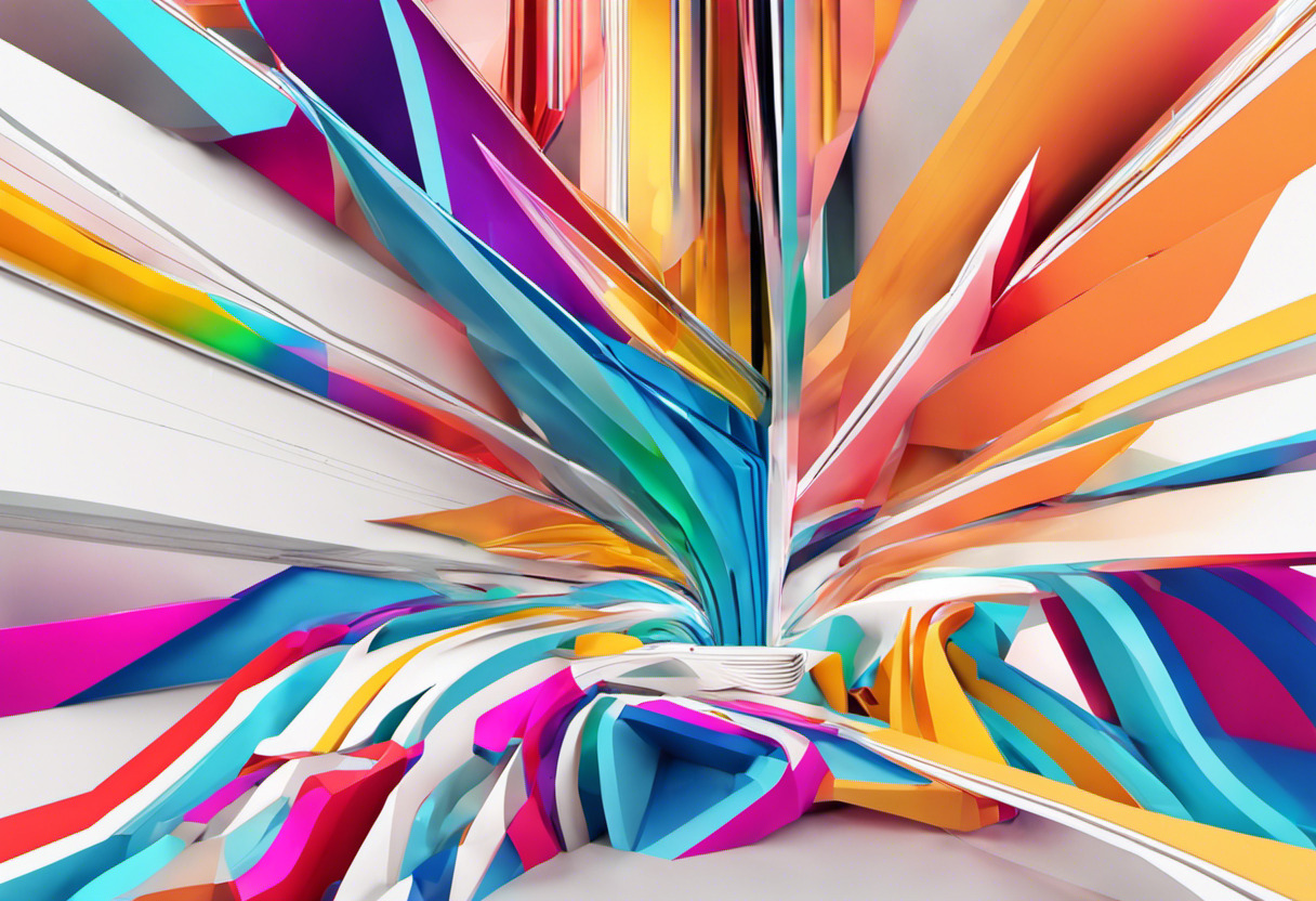 A vibrant 3D graphic created using Three.js