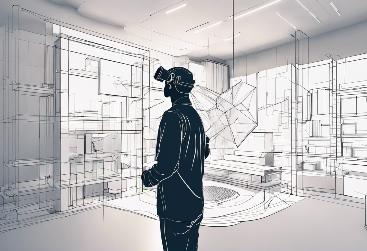 AR/VR creator exploring a 3D model in a virtual environment