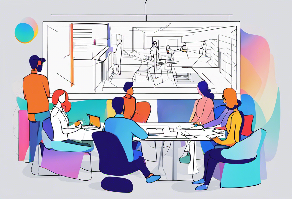 Colorful representation of a mixed-reality collaborative meeting using Microsoft Mesh