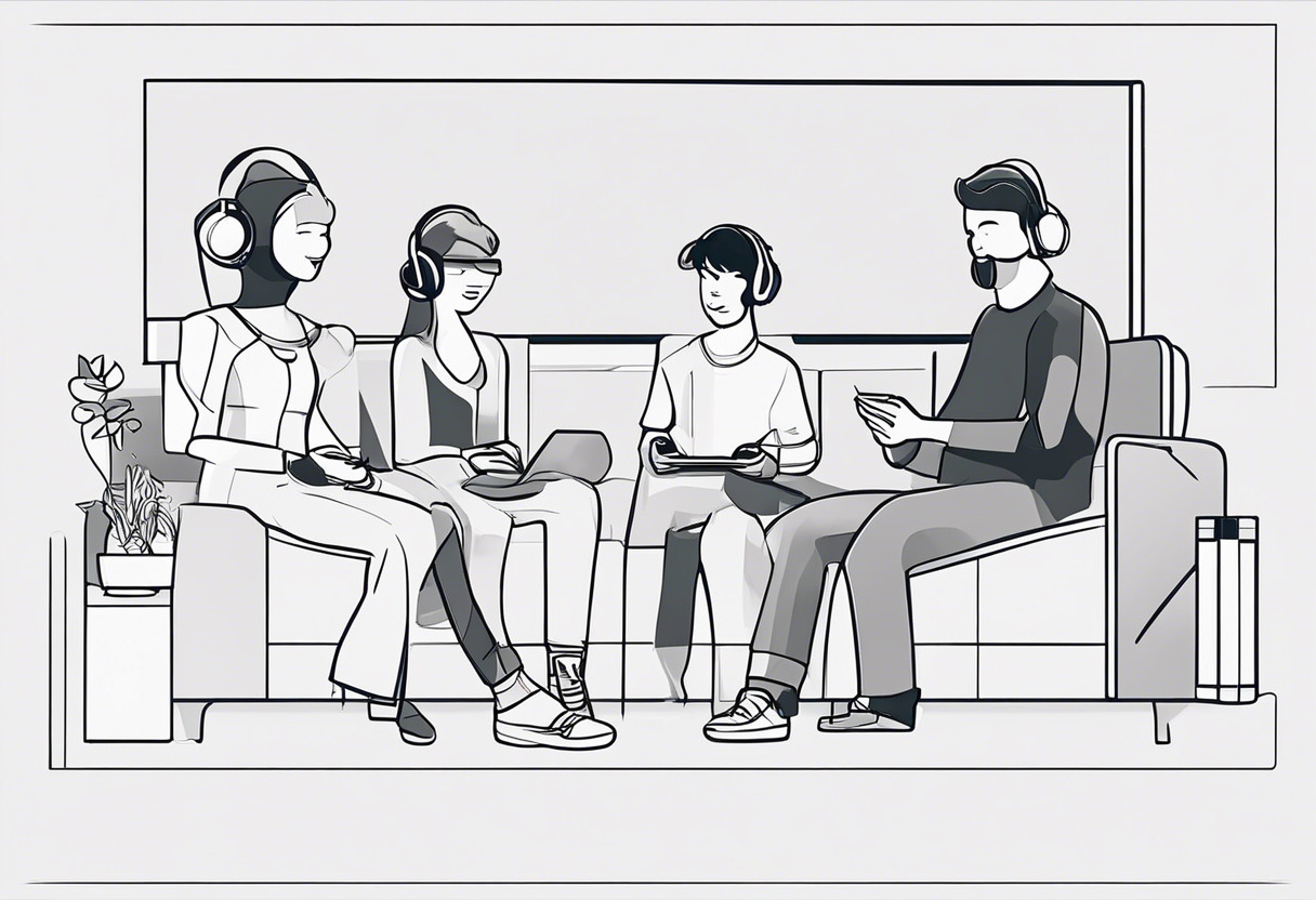 A group of virtual characters chatting on a video game chat interface, symbolising the social interaction phenomenon.