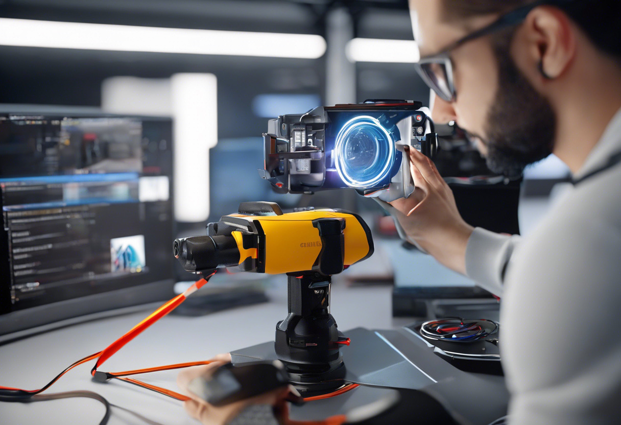 A technician creating AR content using powerful 3D tools provided by Camera IQ