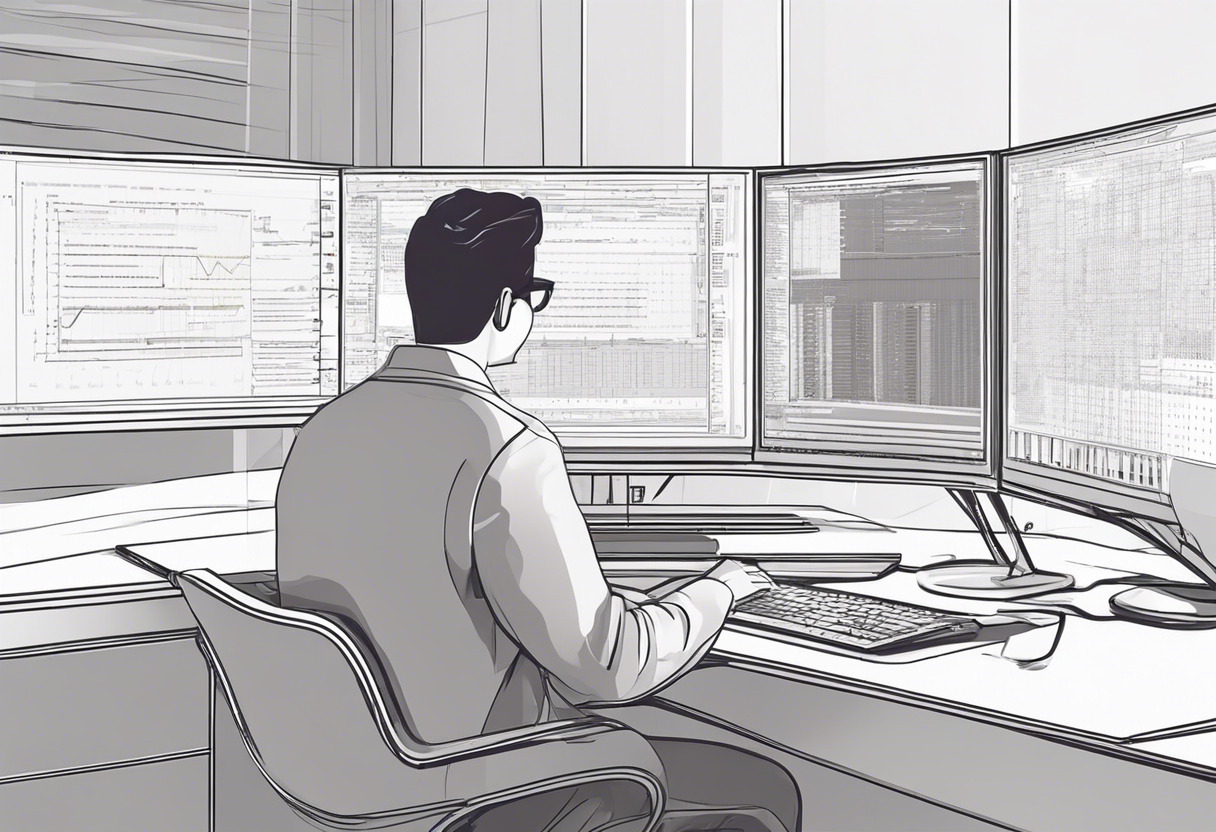 An open-source enthusiast studying O3DE's code structure and functionalities on a large monitor, contributing to the code base.