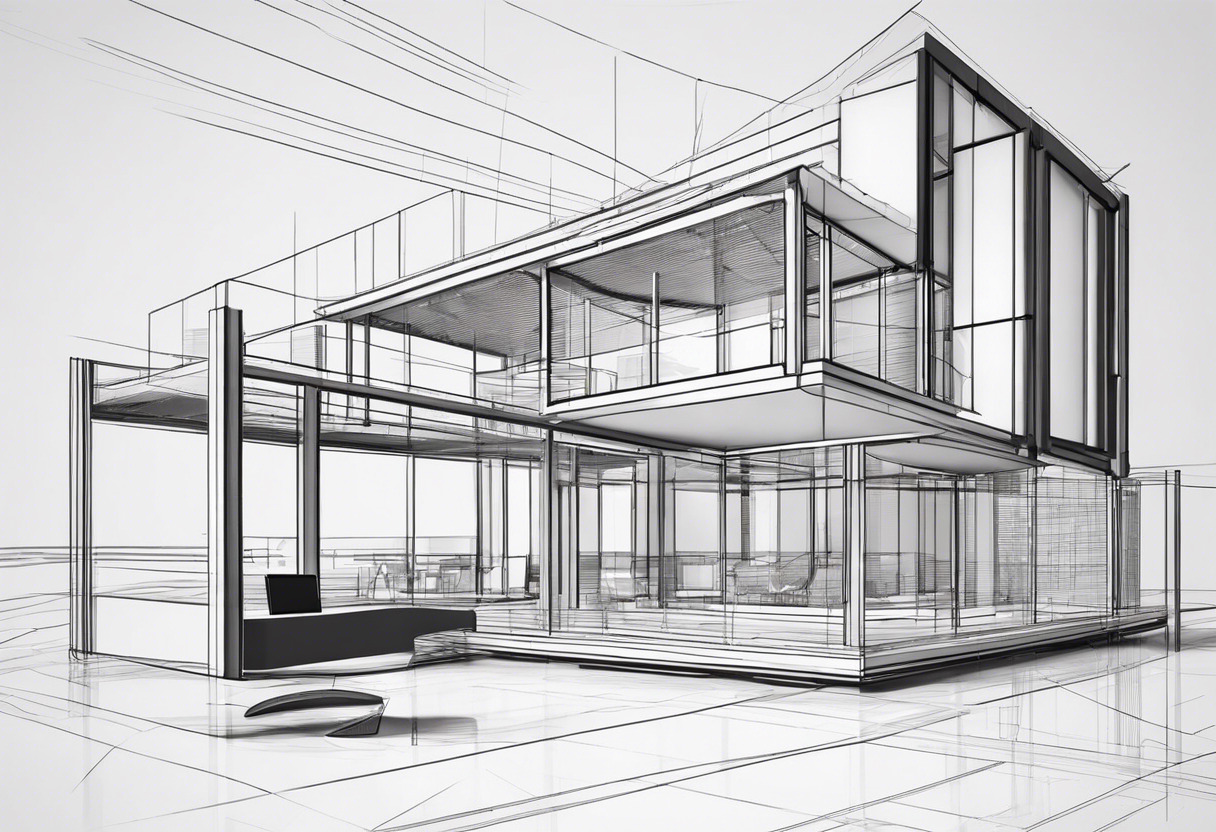 architect analyzing virtual model of the structure crafted via AutoCAD