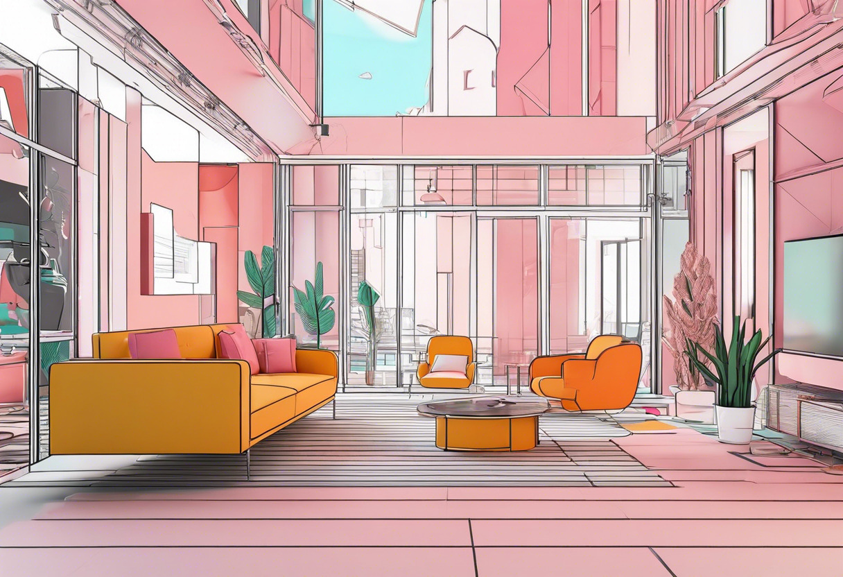 Colorful 3D scene creation process using Marmoset Toolbag