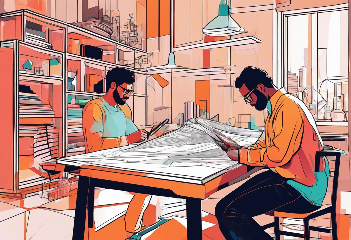 Colorful depiction of a creative designer engrossed in crafting 3D artefacts for an AR experience in a lively studio, evoking the versatility and user-friendliness of Zappar