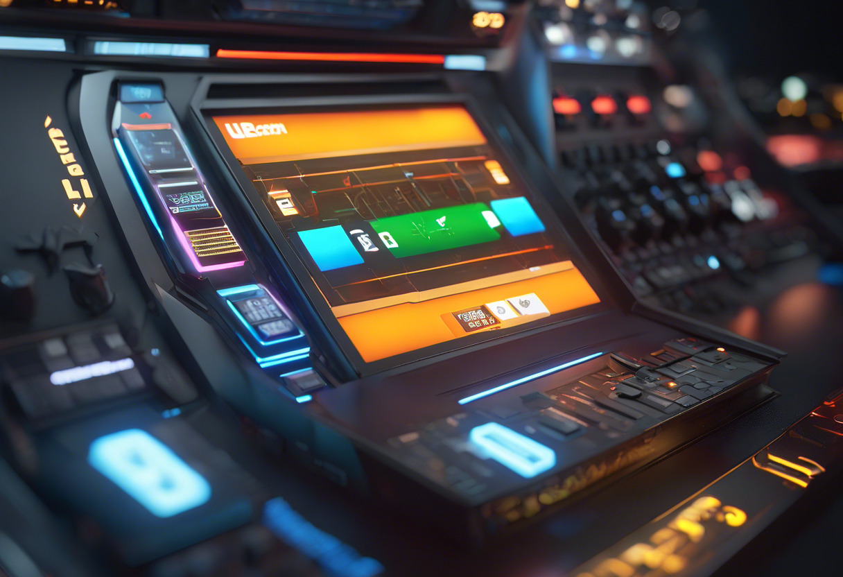 Colorful display of a game interface developed using Unreal Engine in a high-tech gaming studio