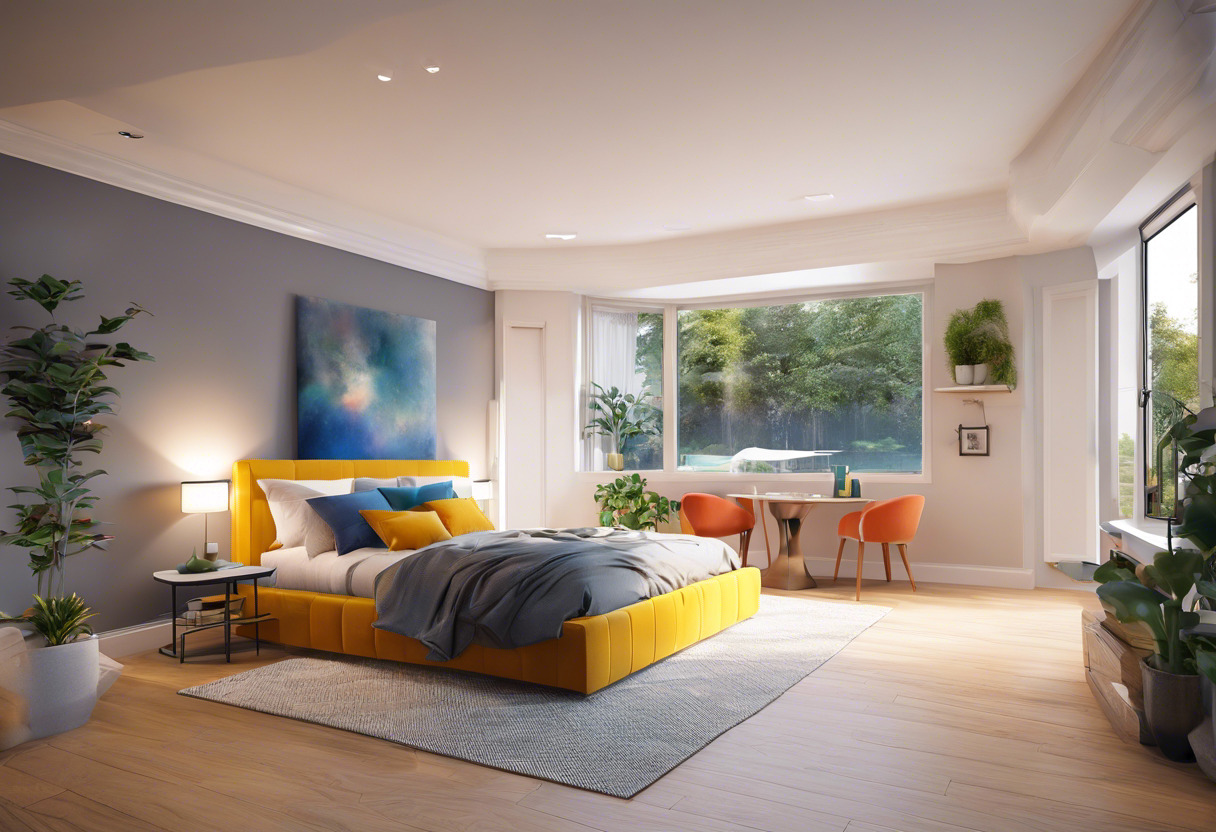 Colorful illustration of Matterport's 3D space capture technology rendering a home