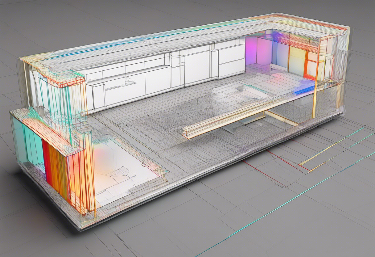 Colorful screenshot of Autodesk 3ds Max user interface, showcasing a complex 3D model in a digital workshop