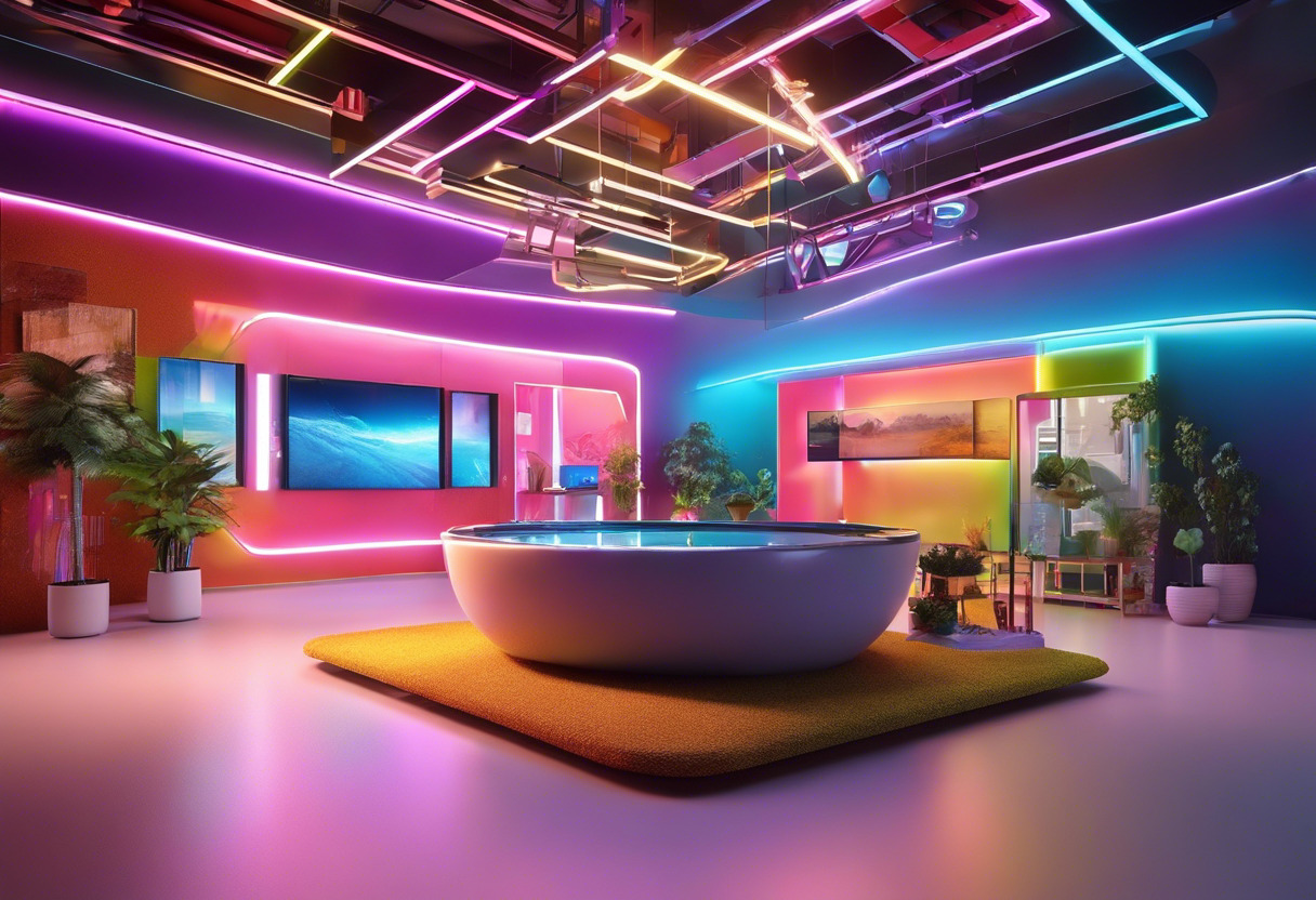 Colorful simulation of a mixed reality experience