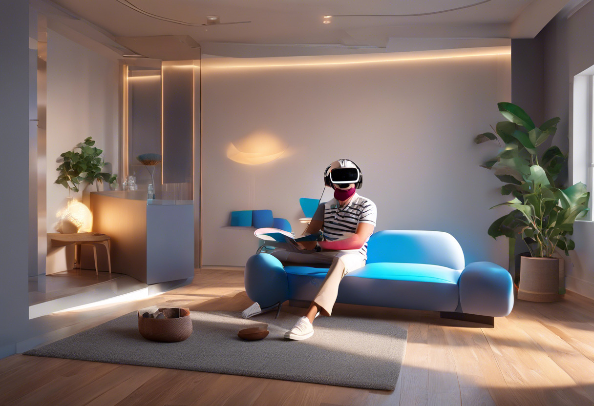 Comfort-seeker enjoying prolonged AR session with HoloLens 2