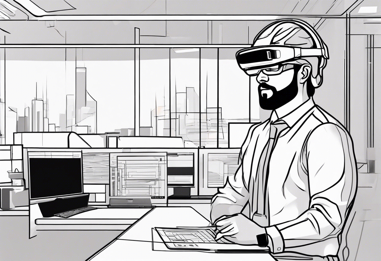 Corporate employee using HoloLens 2 for high performance