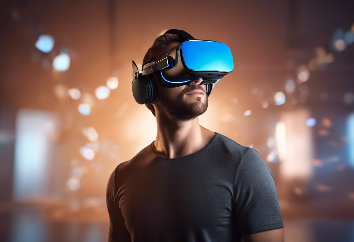 Digital media consumer enjoying VR headset