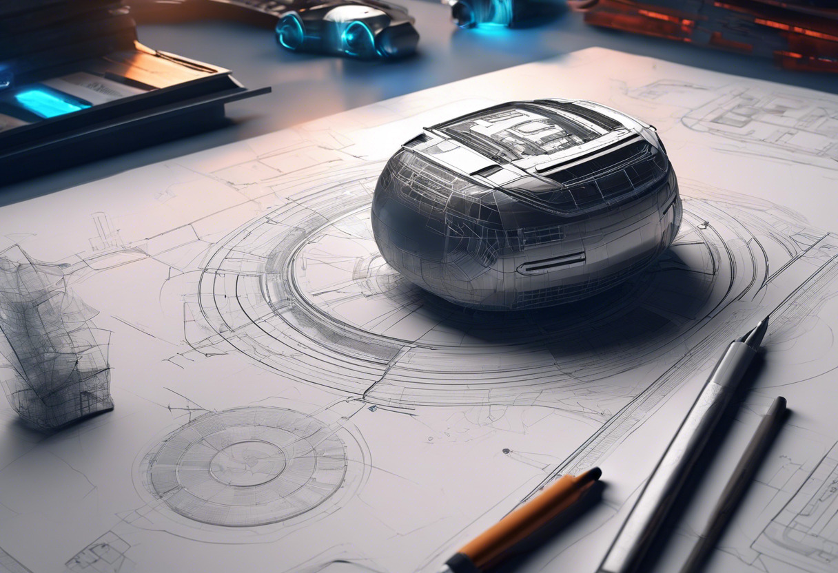 Energetic game developer sketching out the blueprint for a new immersive gaming universe