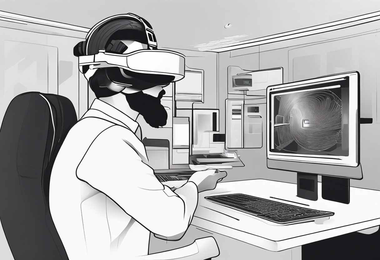 Enterprise user exploring VR capabilities of Pico 4 Enterprise