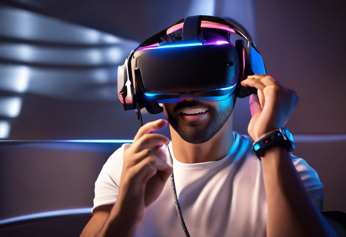 Gaming enthusiast enjoying a VR game