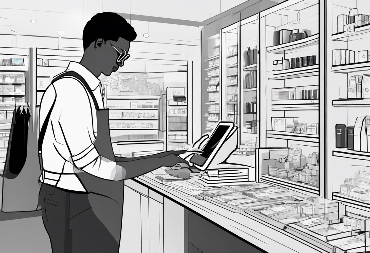 Shopkeeper using the Augment app to create an interactive retail campaign