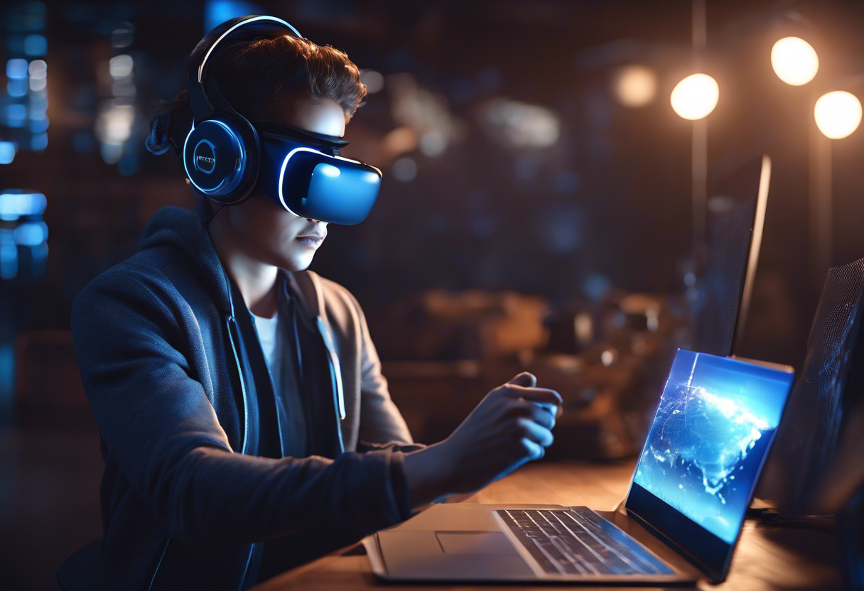 Value-driven techie engrossed in exploring virtual realms, backed by cost-effective VR technology