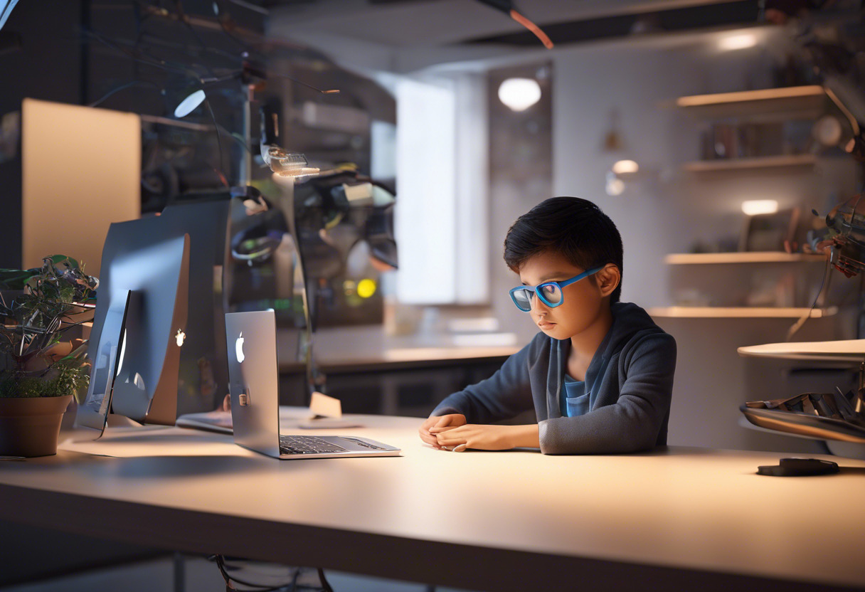 Young tech enthusiast exploring Apple Vision Pro’s interface