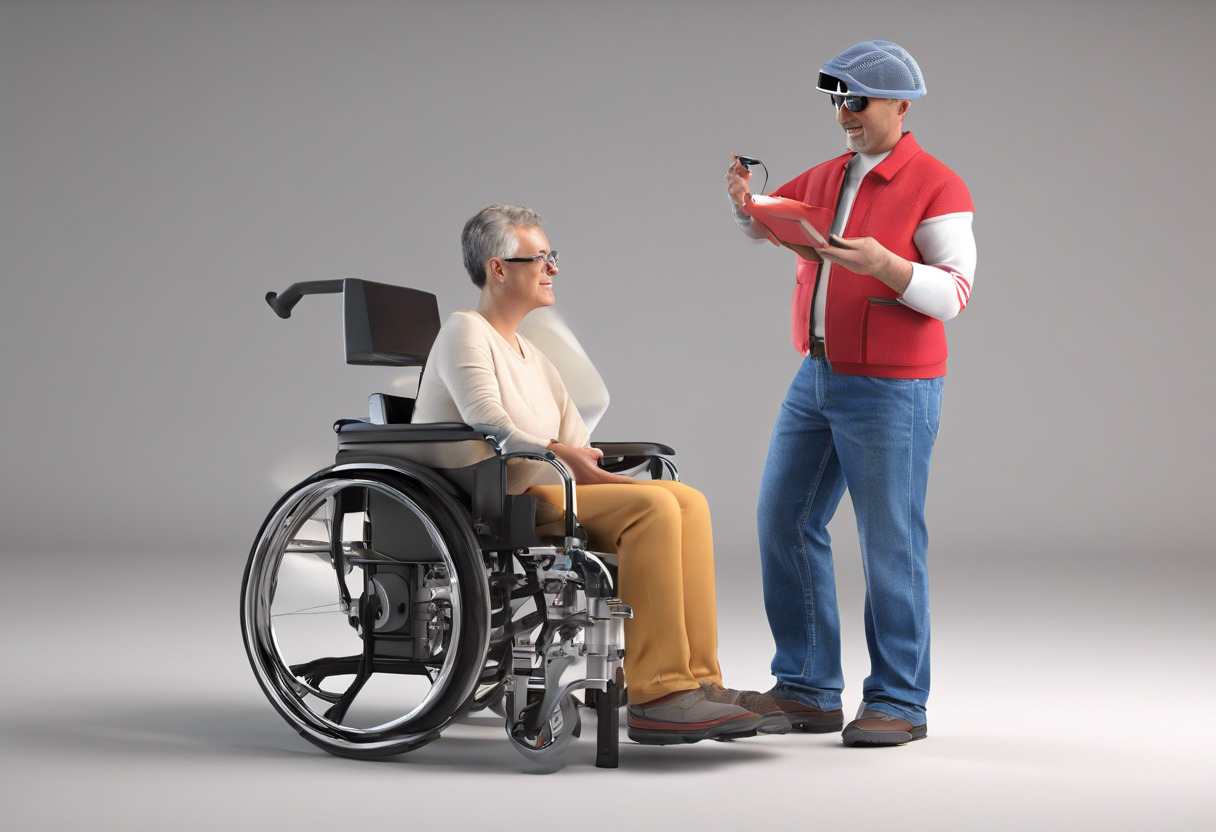 an accessibility aide introducing a visually impaired person to a Zappar solution