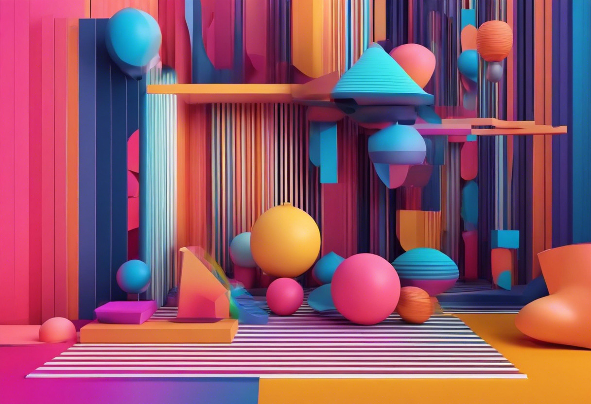 Colorful 3D animation created using the Blender software