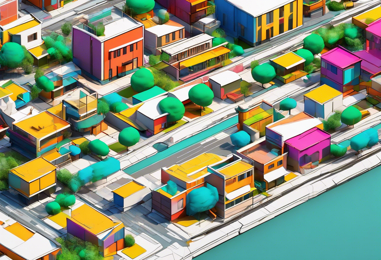 Colorful 3D model of an urban environment captured using Scaniverse's photogrammetry abilities
