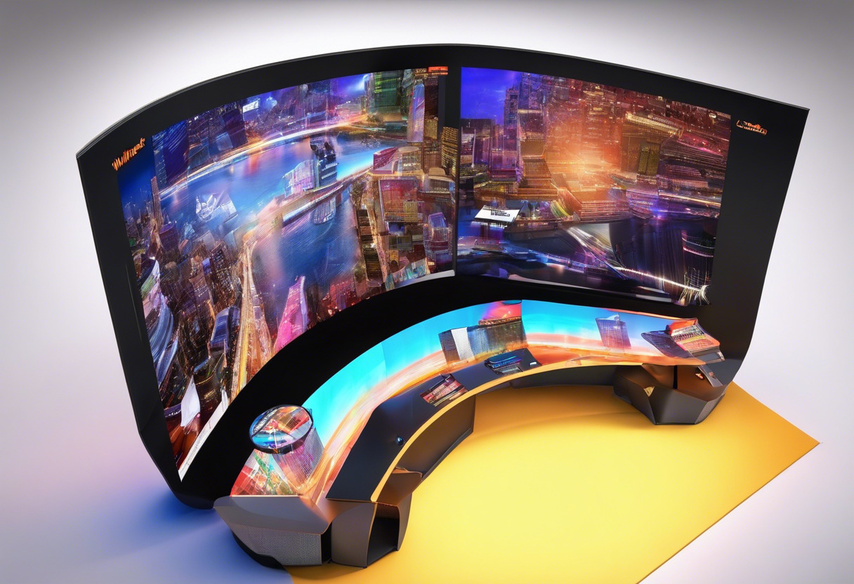 Colorful display of Wikitude's revolutionary AR technology at an international tech exposition