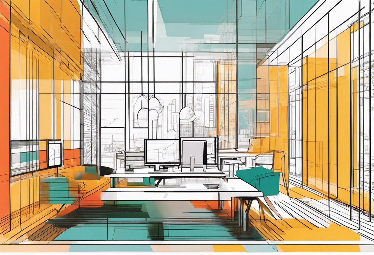 Colorful image of an architect utilizing AR technology for enhanced planning and design