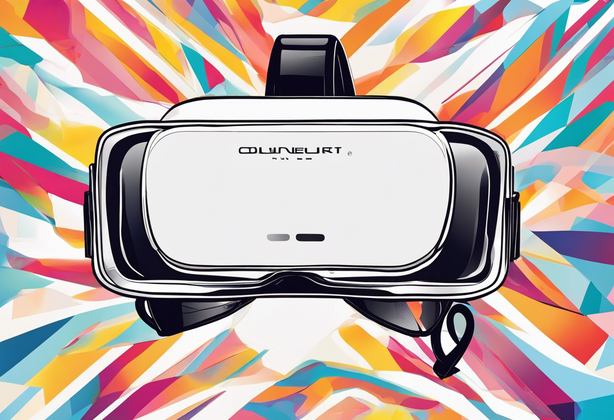 Colorful image of an Oculus Rift headset against a gaming background