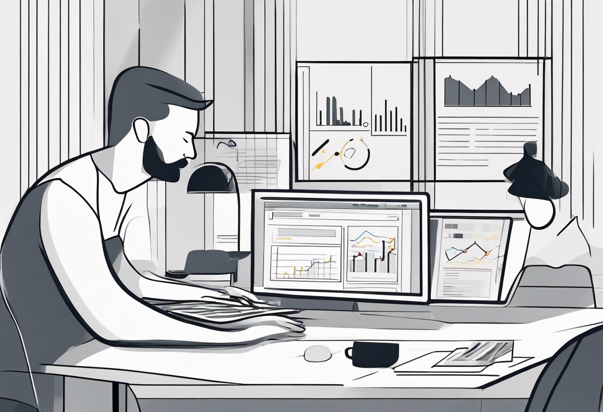 Digital marketers analysing google search metrics