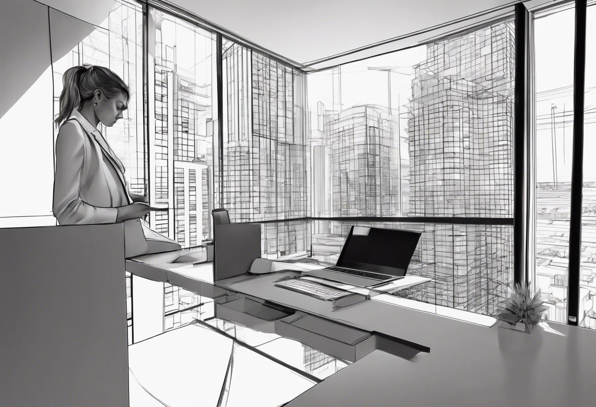 An architect visualizes an urban development project on his computer using ContextCapture software