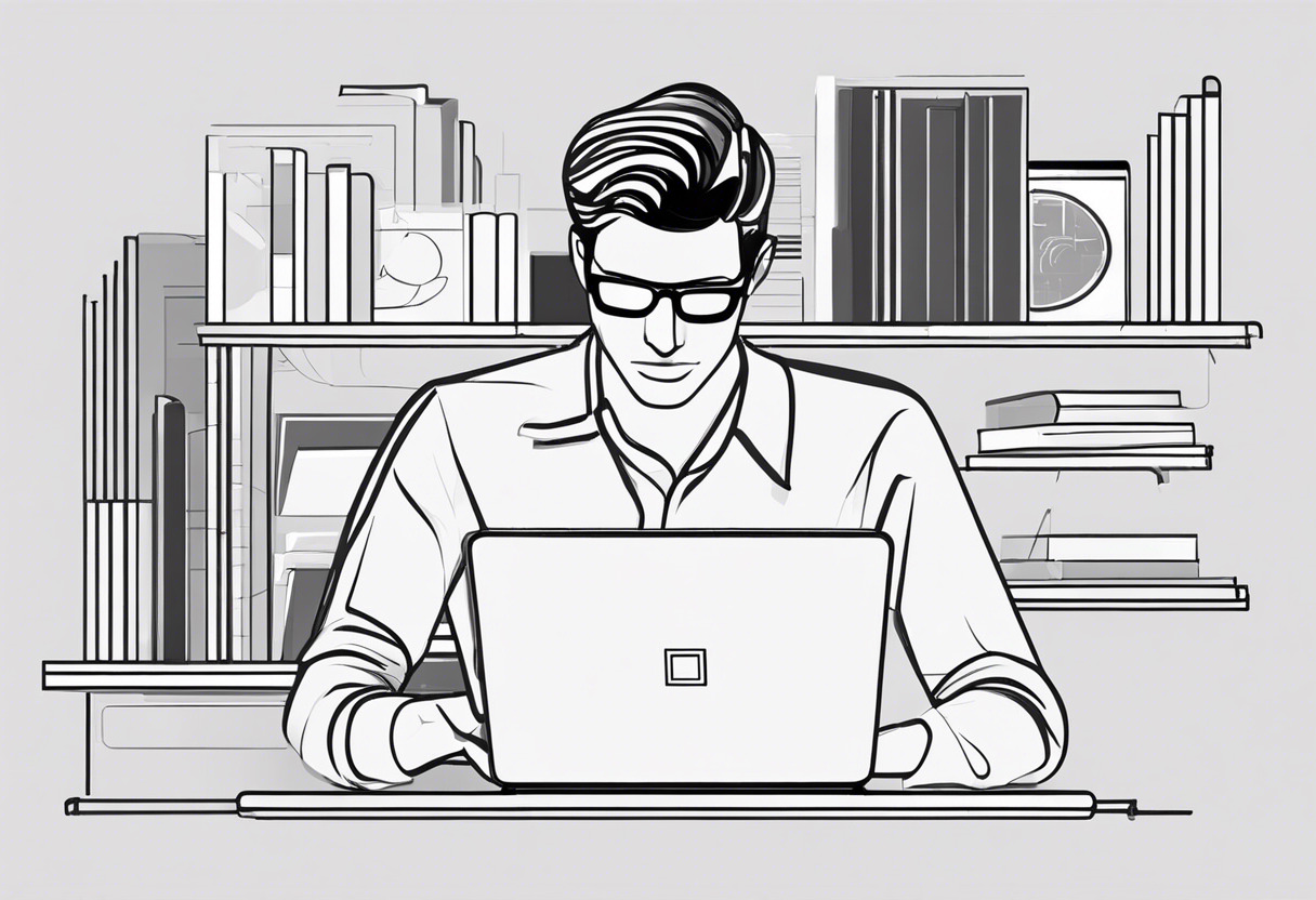 An entrepreneur analyzing eCommerce data on his laptop