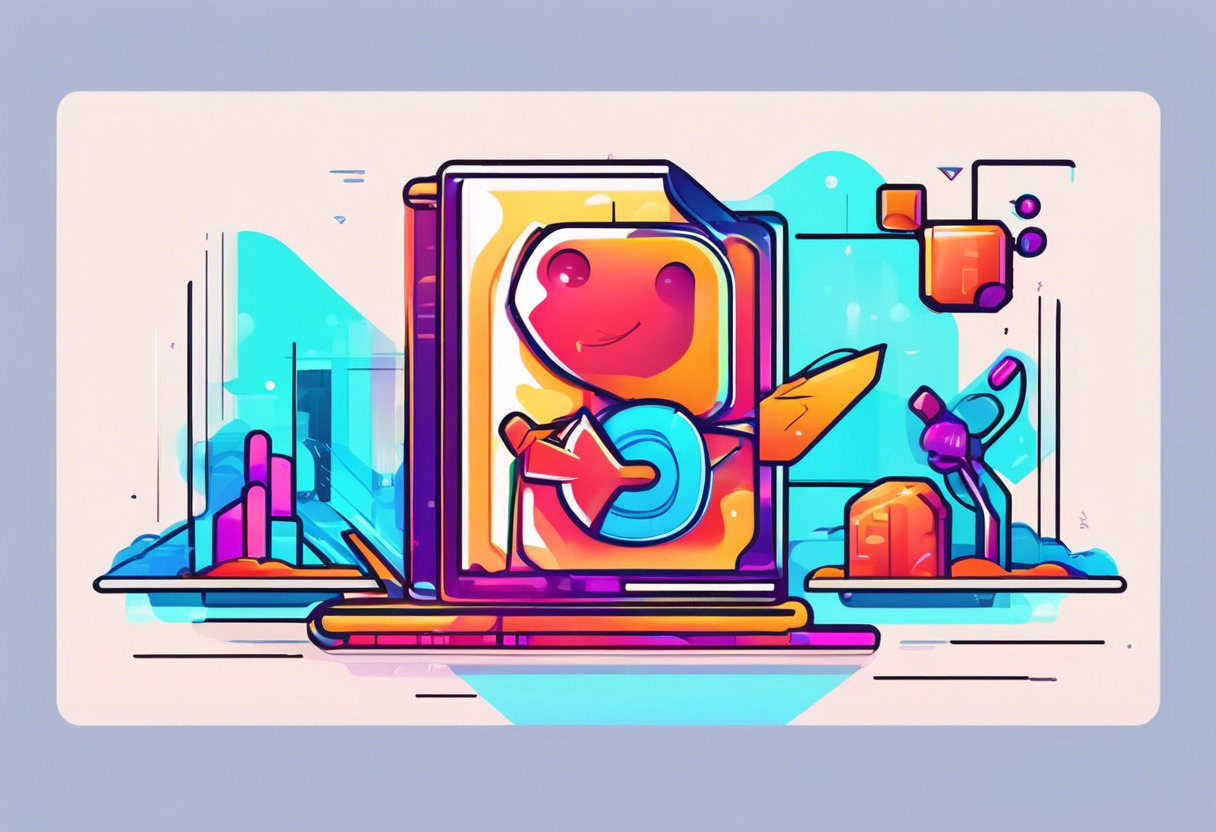 Colorful coding screen showcasing an animated character from a 2D game made in LÖVE