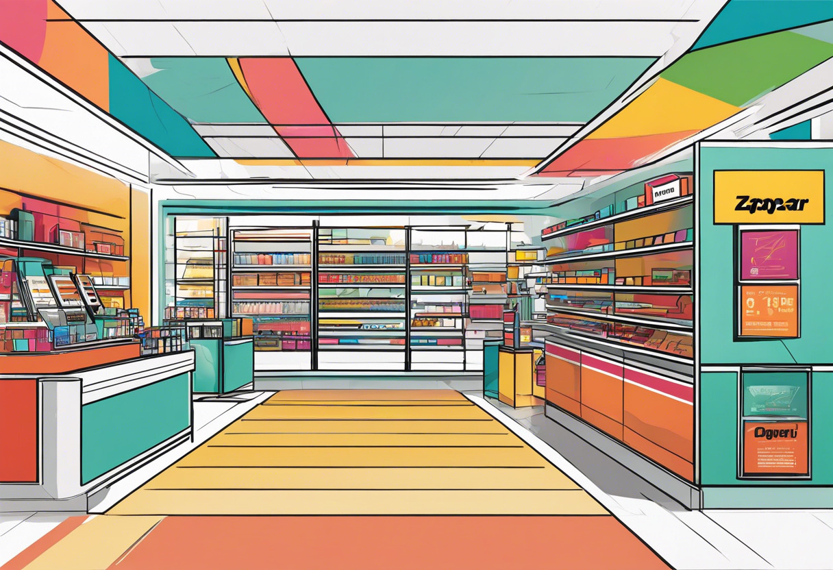 Colorful depiction of Zappar's platform in use in the retail industry