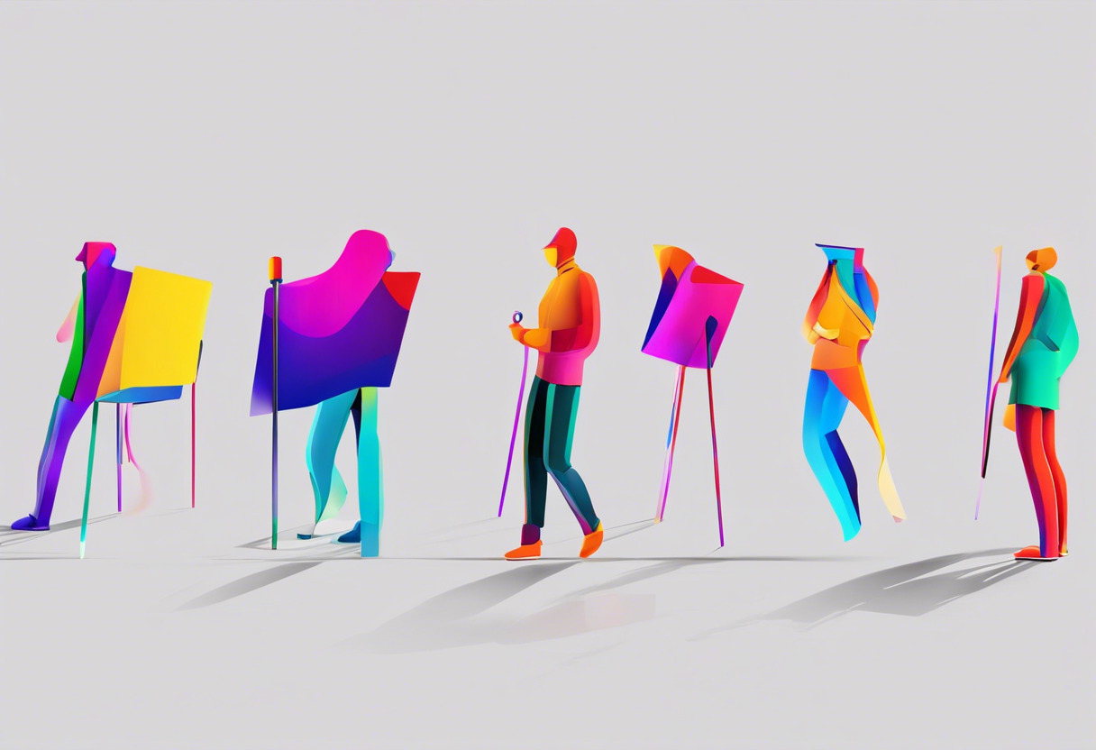 Colorful human character modeled in Blender using MB-Lab