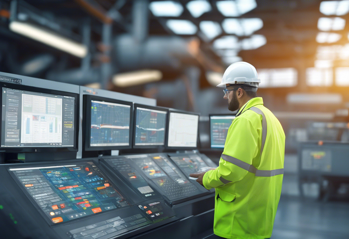 Facility manager monitoring status on an Operator Interface Terminal in a power plant