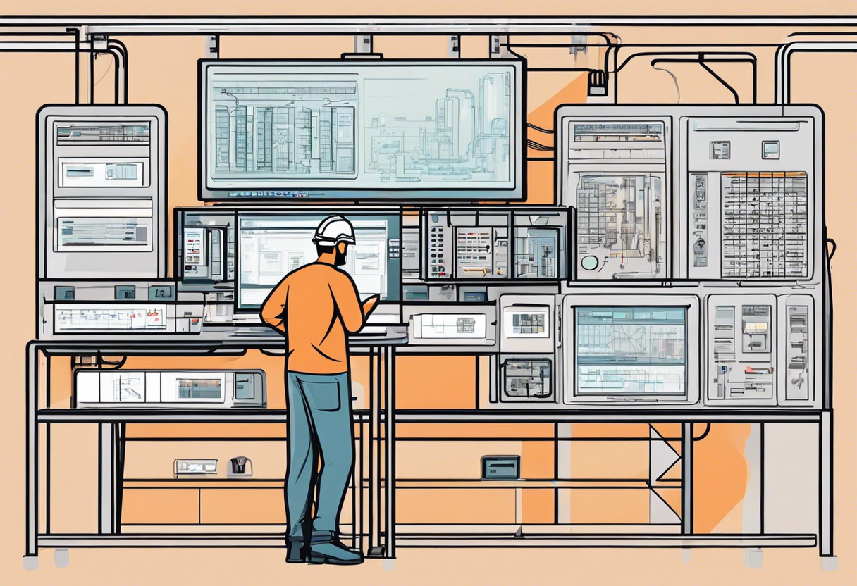 plant operator monitoring complex industrial processes using SCADA system