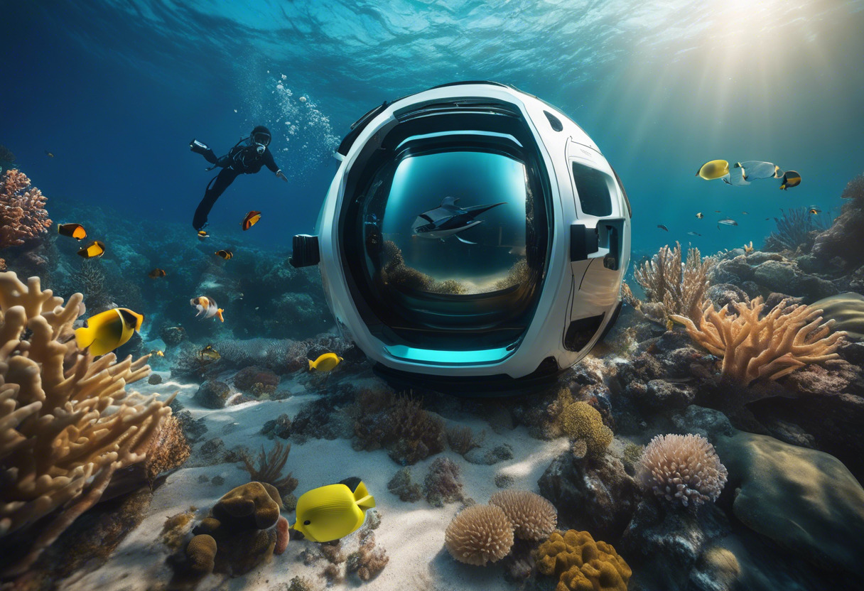 Skilled underwater photographer capturing the marine world with the Insta360 X3