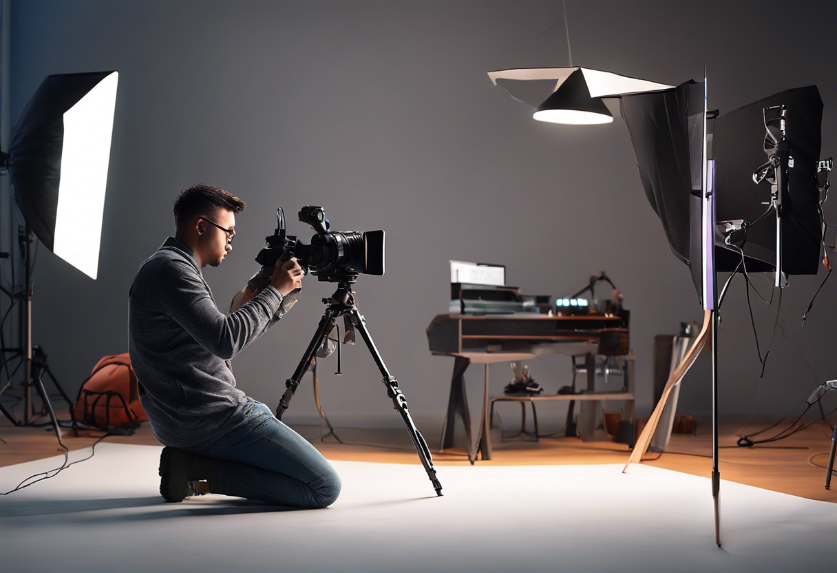 Studio photographer in action, tethering their camera to Capture One