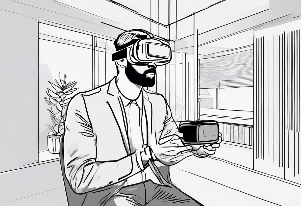 User trying out a standalone VR headset and enjoying the seamless experience