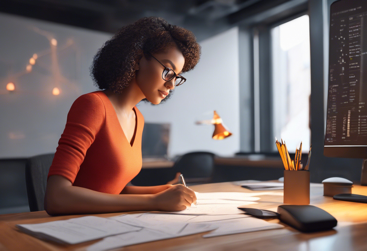 Woman educator calculating her potential revenue from Thinkific courses