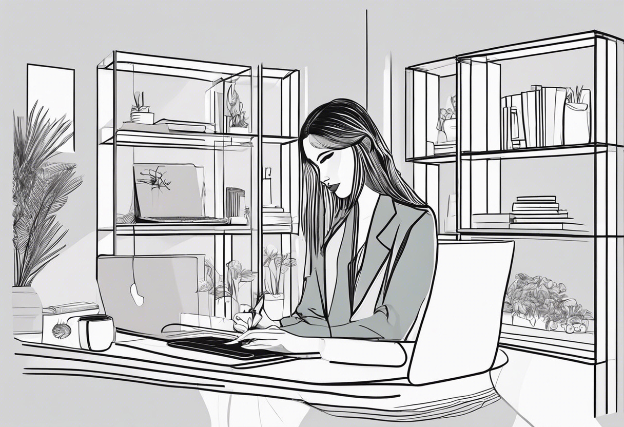 Young entrepreneur checking her online boutique through a website